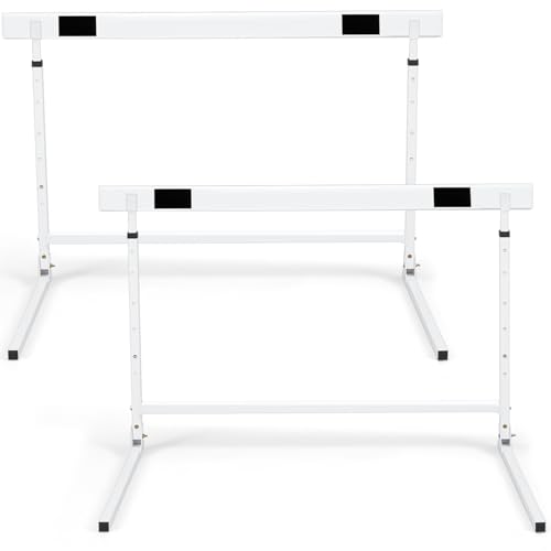 Seenelling 2 Pcs Adjustable Height Hurdles from 27 to 42 Inch Foldable Track and Field Equipment Jumping Speed and Agility Training Hurdle for Track Soccer Athletic Basketball Courses Drills by Seenelling - Used condition - US$67.94
