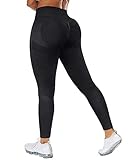 MOSHENGQI Womens Seamless Butt Lift Leggings High Waisted Yoga Pants Ribbed Workout Slimming Tights(Small,#5 Seamless Black)