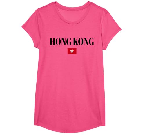 Hong Kong Flag | Men Women Kids | Hong Kong T-Shirt, Girls, Pink Heather, Medium