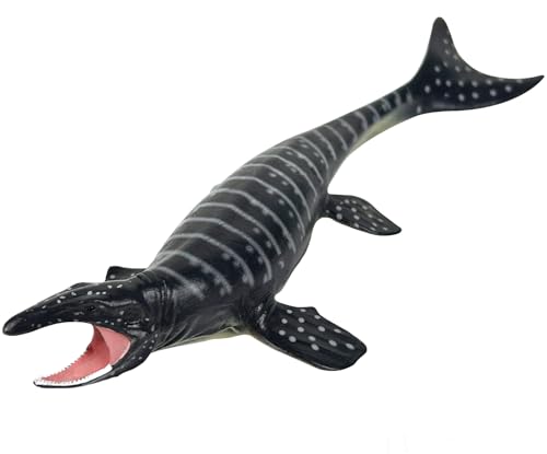 Image of SmilerSmile 10.6 inch Grey Mosasaurus Figurine Plastic Sea Creature Toy for Toddlers