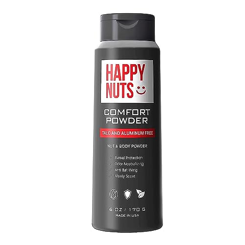 Happy Nuts Comfort Powder - Anti-Chafing, Sweat Defense & Odor Control For The Groin, Feet, And Body - Body Powder For Men (Original) #TOP17