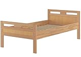 einzelbett sonja buche massiv 120 x 200 cm weiß Sitzhöhe ca. 48 cm - Einlegetiefe für Auflagen ca. 15 cm