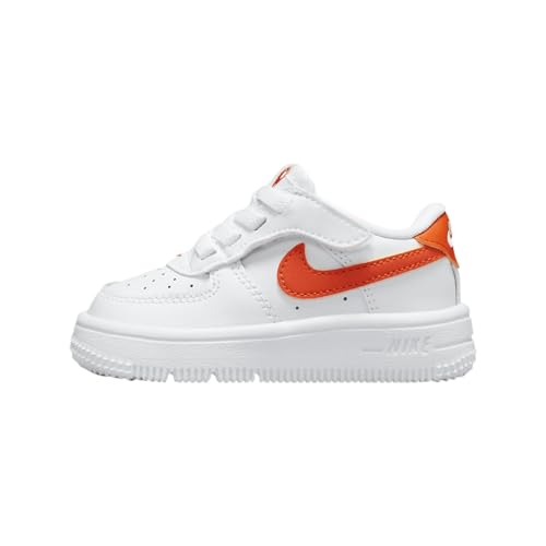Nike Force 1 Low EasyOn Baby/Toddler Shoes (FN0236-113, White/White/Safety Orange) Size 6