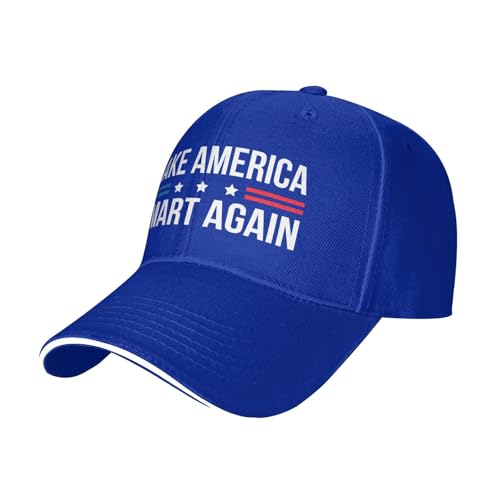 RDATWBE Make America Smart Again Hat Adjustable Baseball Cap Blue