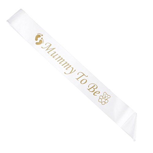 Satinschärpe mit Aufdruck „Mummy To Be“, für Babyparty, Weiß Cover