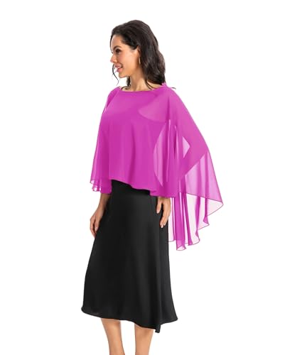Image of Baoqiya Chiffon Capes Sheer Capelets Long Cape Poncho For Women Plus Size