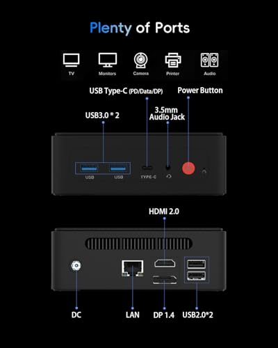 Image of Mini PC, 1 Year Office 365, Intel Pentium Gold 6500Y (up to 3.4GHz), 16GB RAM 256GB SSD, Windows 11 Desktop Computers for Home Office Business Students, Triple 4K Display via USB-C /HDMI /DP, WiFi, BT