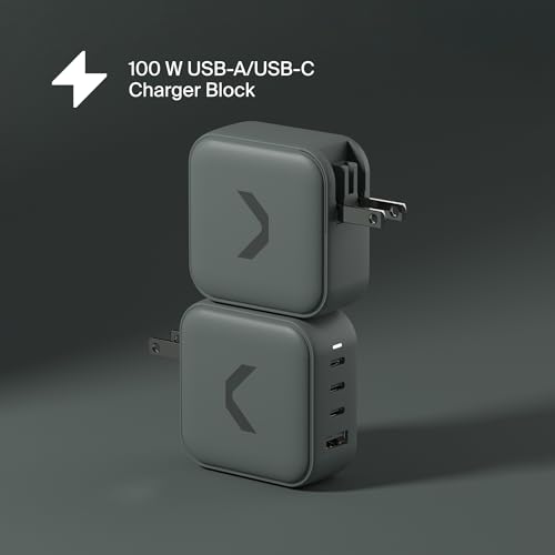 CLEMM Core 100W Fast Charging Power Adapter for MacBook Pro, iPhone 17/16/15/14/13/12/11/X, iPad, Samsung Galaxy S24/S23 & More - GaN, PD 3.0, QC 4.0, PPS, USB-C × 3 & USB-A × 1, Clemm Gray - Image 4