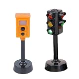 Tomaibaby Kinderspielzeug Verkehrssignal Ampel Mit Blinklicht Und Sound Für Frühkindliche Verkehrserziehung Und Rollenspiele 2 Stück 4.84X1.81X1.81In
