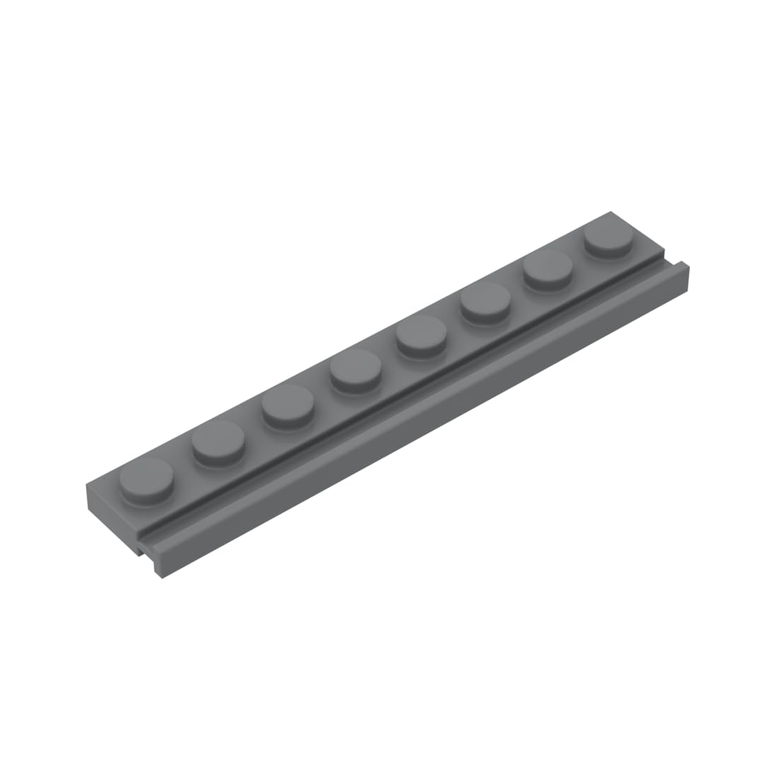 Gobricks 4510 Hinge Plate Plate Special 1x8 with Door Rail 10 Pieces GDS-1235 Compatible with Lego Building Blocks Color:Dark Bluish Gray 199 — image 1