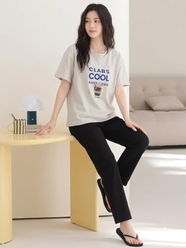 Image of Louis Luxe Womens Korean Night Dress|| Full Pyjama Set || Korean Nightsuit || Women Nightwear ||Round Neck Full Sleeve Nightsuit || Loungewear || Everyday Nightdress (ND-15)