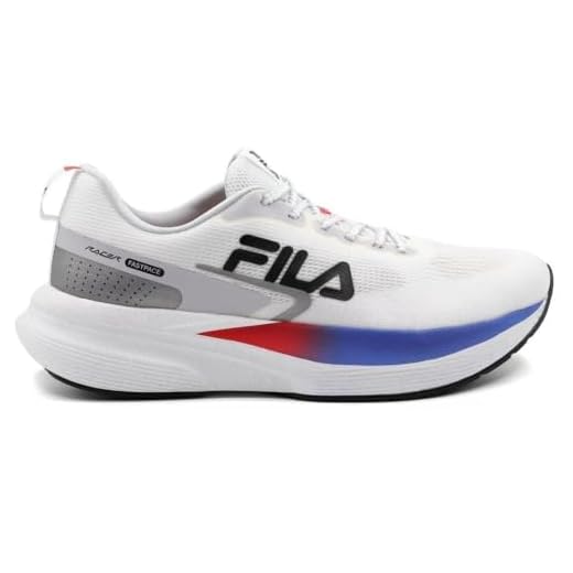 Tenis Fila Racer Fastpace Feminino, White/Flame Scarlet/Federal Blue, 38