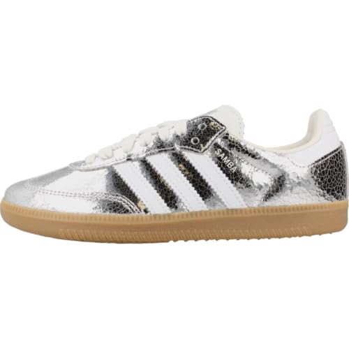 Image of adidas Samba OG Womens Sneaker (Silver Metallic Cracked Leather, 6)