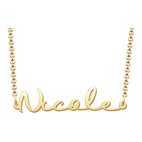 SexyMandala Personalized Name Necklace Engraved Custom Name Plate Necklace Gold Cheap Sterling Silver Heart Love Pendant Jewelry Gift for Women Cover