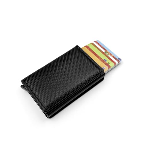 Slim Wallet for Men and Women，RFID Blocking Mens Wallet, Pocket Minimalist Bifold Bussiness Card Holder (Black)4