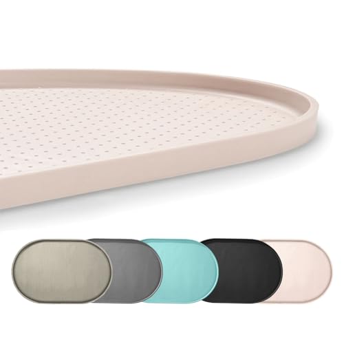 Conlun Tapis Gamelle Chat avec Rebords Surélevés de 1,2 cm pour Contenir Les Déversements, Tapis Gamelle Chien en Silicone sans BPA pour Gamelles d'eau et...