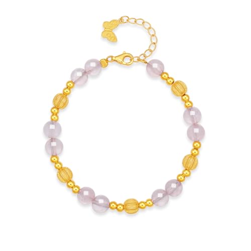 Sterling Silver Bracelets Silver Purple Gemstones Chain Bracelet Butterfly Pumpkin Beads Link Bracelets Dainty Jewelry for Women Her Anniversary Birthday 6.3-7.5"(16+3cm) J07162762