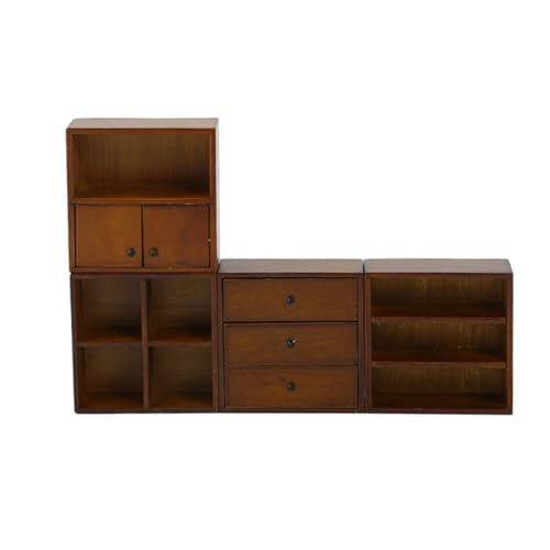 Meuble de rangement 1/12 pour meubler le salon chaleureux d'une maison de poupée