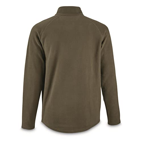 Guide Gear Men's Heavyweight Fleece Quarter-Zip Pullover Sweater Moisture-Wicking Top, Olive Brown2