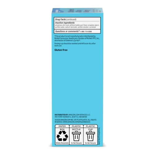 Amazon Basics Children's All Day Allergy Relief Medicine, Cetirizine Hydrochloride Oral Solution 1 mg/mL, Bubblegum Flavor, Dye Free, Sugar Free, 8 fl oz (Pack of 1) (Previously Care) - image 8