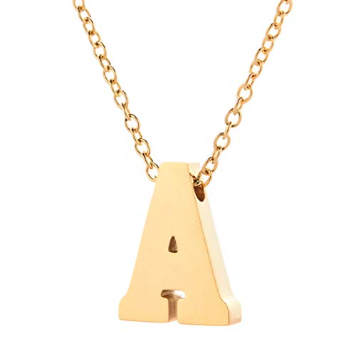 Eralove Fashion A-Z Letter Pendant Necklace Gold Color Choker Jewelry for Women