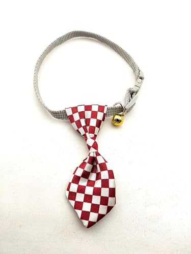 Image of Cat Collar, Breakaway with Cute Tie and Bell for Kitty and Some Puppies, Adjustable Inch I Color As Per Available (Pack of-2)