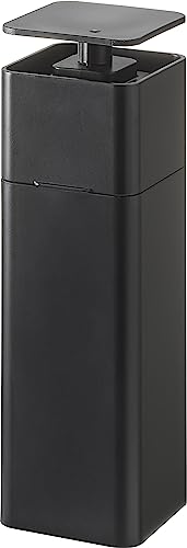 山崎実業(Yamazaki) 片手で出せる マグネットディスペンサー ブラック 約W5.5×D5.8×H18.5cm タワー tower 食器用洗剤 詰め替えボトル 浮かせる収納 3680