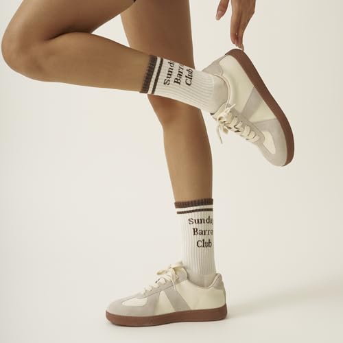 Image of Shapes Studio Half Calf Grip Socks, Cute Fruit Pilates Socks, Ruffle Socks, Non-Slip for Barre Yoga
