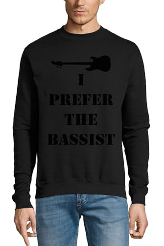 Pull en coton noir I Prefer The Bassist idéal pour les concerts et festivals rock