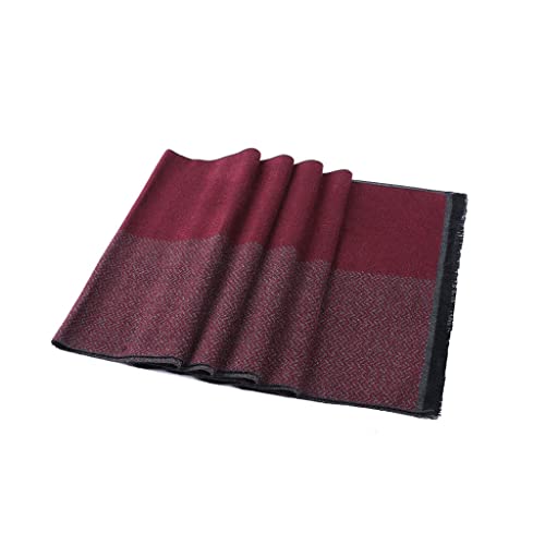 Houkai Cashmere Scarf Men's Fall/Winter Herringbone Fringe Warm Wool Scarf Trendy Business Korean Version (Color : E, Size : 170 * 30Cm) #TOP3