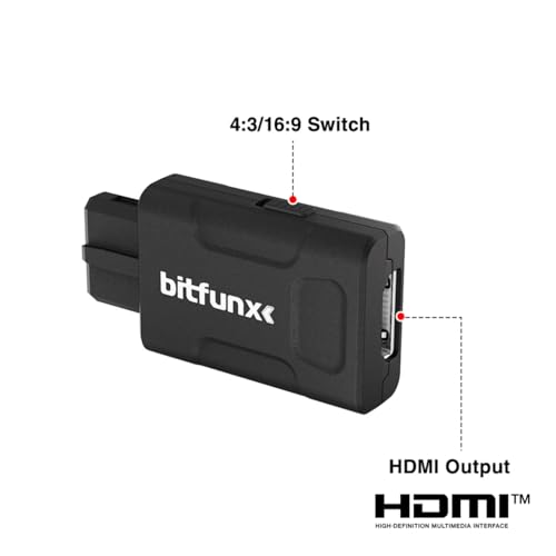 Adapter HDMI N64 - obsługuje przełącznik 16:9/4:3, mini konwerter HD 720P/1080P z automatycznym S-Video i Composite, adapter do gier wideo Plug & Play, bez opóźnień, konwerter HD do konsoli N64/SNES