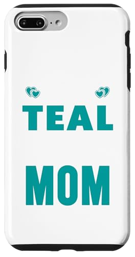 I Wear Teal For My MOM Ovarian Cancer Awareness T�V���c �X�}�z�P�[�X iPhone 7 Plus/8 Plus �p