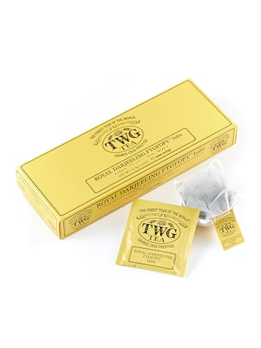 TWG Tea | Royal Darjeeling FTGFOP1 | Black Tea | Ripe Apricots | 15 Hand Sewn Cotton Tea Bags | Gift Set