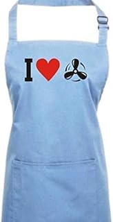 Shirtstown Fartuch kucharski, I Love śruba silnikowa, kapitan fartuch do pieczenia, fartuch fartuch grillowanie jedzenie gotowanie kuchnia hasła logo, kolor Midblue
