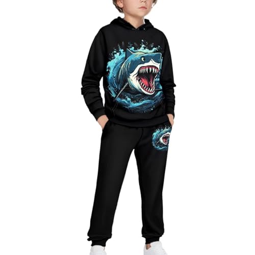 Boys Two Piece Outfits Athletic Hoodie and Jogging Sweatpants Casual Pants Set 5-12 Y