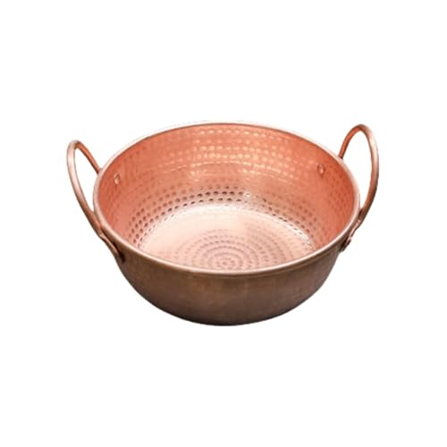 AOUCN Copper Pot, Pure Handmade, Thick Pure Copper Pot, Double Handle, Lightweight, Non-Stick Antibacterial, Available in 2 Sizes, [IH/Direct Flame] (Suitable for Open Flames, 7.9 inches (20 cm) : Hom