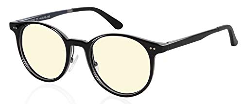 KALEIDO Blue Light Blocking Glasses, Round Computer Gaming Reading Glasses for Women/Men, Anti Eyestrain, Anti UV, Non Prescription
