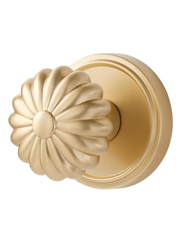 MRML Brushed Gold Dummy Door Knob, Single Sided Handle Non-Turning Light Gold Door Knob for Interior Hall, Pantry, Closet or French Double Doors, Used for Decorative, Aluminium Alloy Knob, 2 Pack