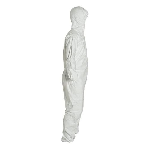 Miniatura 9 de DuPont Tyvek 400 TY127S - Overol protector desechable con capucha y puño elástico, talla XL, 25 unidades, color blanco, L