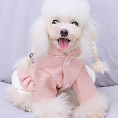 Pet clothes dog clothes small dog taille M chaud avec double pompon - 6