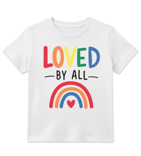 Choose Equality Kids Pride Shirt | LGBTQ+ Rainbow Love T-Shirt - Gay LGBT Month Gift Loved by All Toddler Kids T-Shirt 4T White