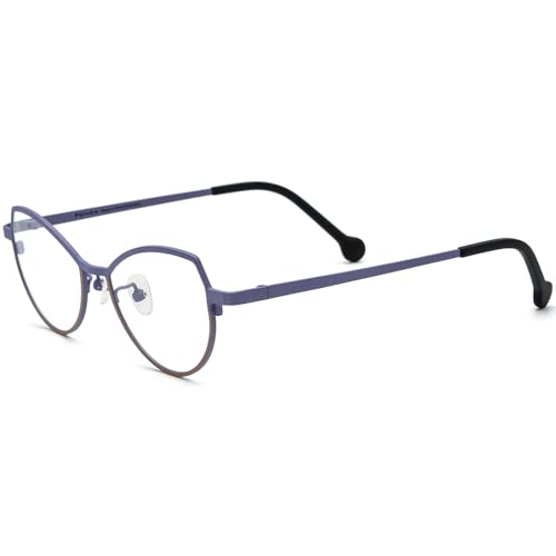 Image of FONEX Colorful Pure Titanium Glasses Frame Women Retro Round Eyeglasses