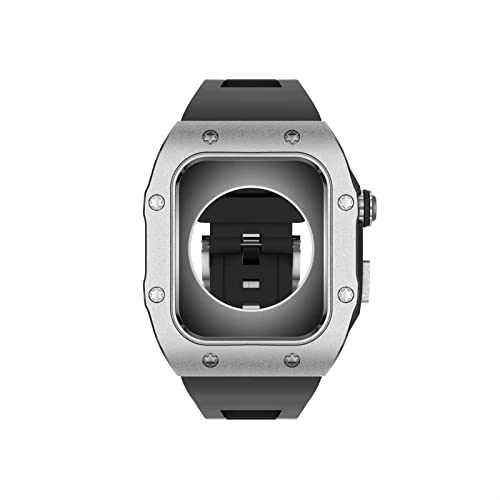 Bracelet caoutchouc et lunette en métal iWatch SE 7 6 5 4 boîtier 44mm 45mm