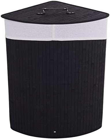 Amazon.com: BirdRock Home Corner Laundry Hamper with Lid and Cloth ...