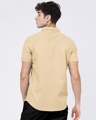 Image of BRUCEWANE Men's 100% Cotton Half Sleeve Shirt