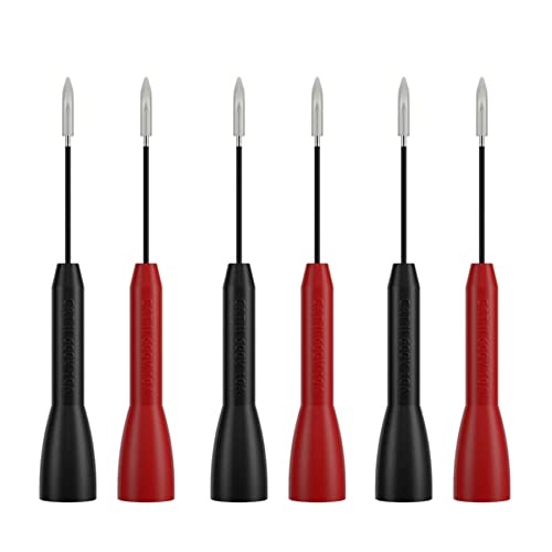 Image of 6Pcs 2mm to 1mm Test Probes Pins, Insulation Piercing Needle Pin Non Destructive Multimeter Test Probe 600V 10A for tl71 tl75 Multimeter