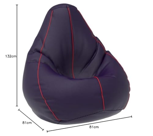 Image of Biggie Bean Bag with Beans Filled 6XL- Official: Bailey & Bakers Bean Bags - Max User Height : 6-6.5 Ft. - Weight : 99-110 Kgs(Model: Indigo Red)