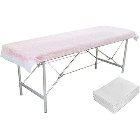 DAVELEN Massage Disposable Table Sheets, 20 Pack, Oil Resistant and Waterproof Bed Covers for Spa, Salon, and Tattoo Parlors, Soft and Quiet Non-Woven Fabric, 75” x 31.5” (20) Cover
