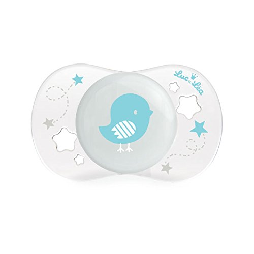 Luc et Lea 635086 Symmetrical Star Silicone Pacifier for 0-2 Months, Blue