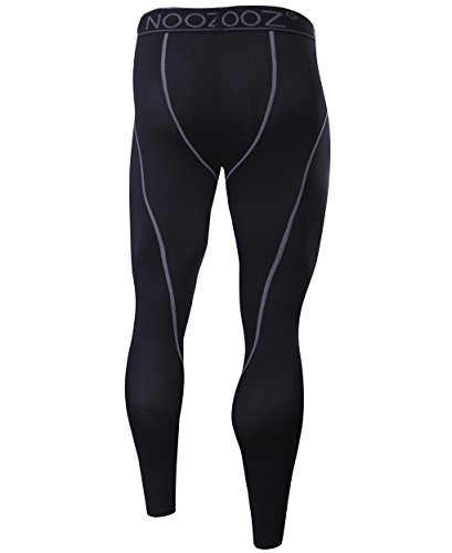 Nooz Men's Quick Dry Compression Pants Legging Shorts Tights - Black, Large #TOP2